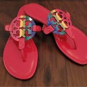 Tory Burch Red Multicolor Sandals